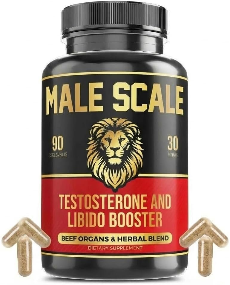 Testosterone Booster for Men |8-in-1| Grass-Fed Beef Organs with Tongkat Ali, Shilajit – Natural Male Enhancing Supplement to Support Energy, Strength, Vitality and Libido Booster for Men