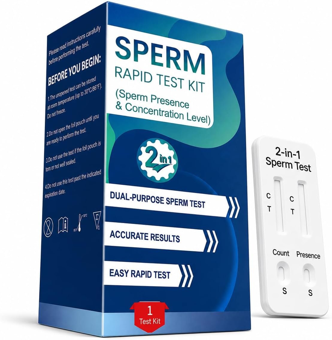 2-in-1 At-Home Test for Men – Home Check, Simple One-Step Check, Reliable Indicator for Fertility & Conception Readiness – #ModelMTQ