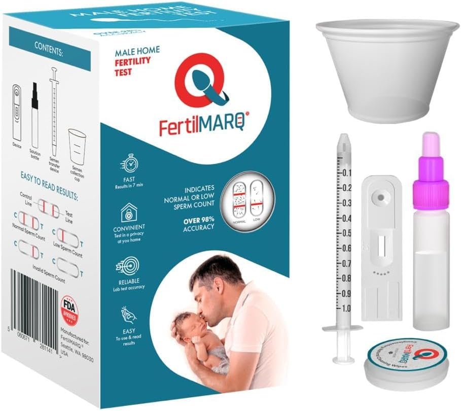 Fertility Test for Male, Home Sperm Test Kit for Men | Indicates Normal or Low Sperm Count | Convenient Accurate and Private | Easy to Read Results