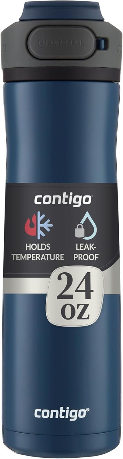 Contigo Cortland Chill 2.0 Stainless Steel Water Bottle, Blueberry, 24oz