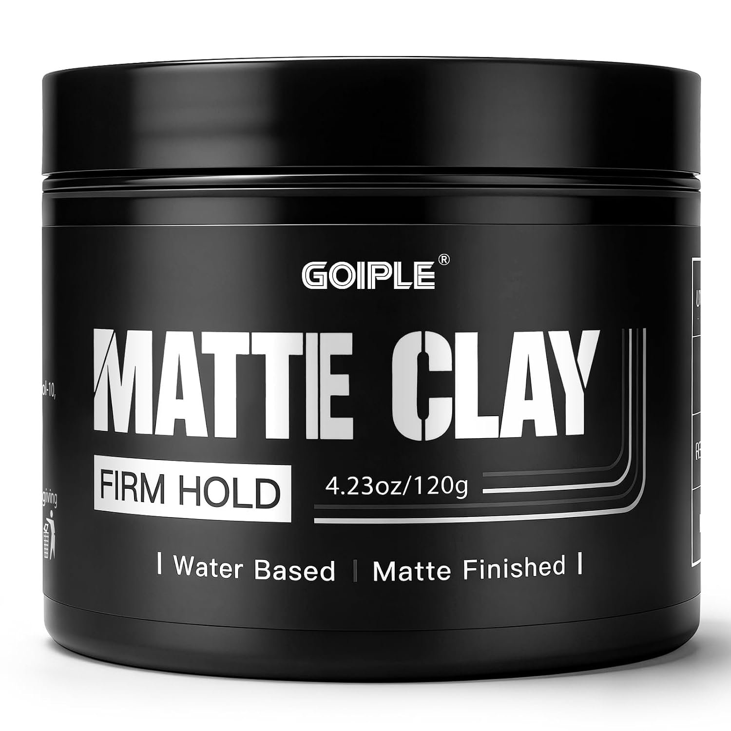 Goiple 4.23oz Men’s Hair Styling Clay, Firm Hold, Matte Finish, Hair Clay Low Shine with Natural Ingredients, Add Volume & Texture, Men’s Hair Product Ideal for All Men’s Hair Types 120g