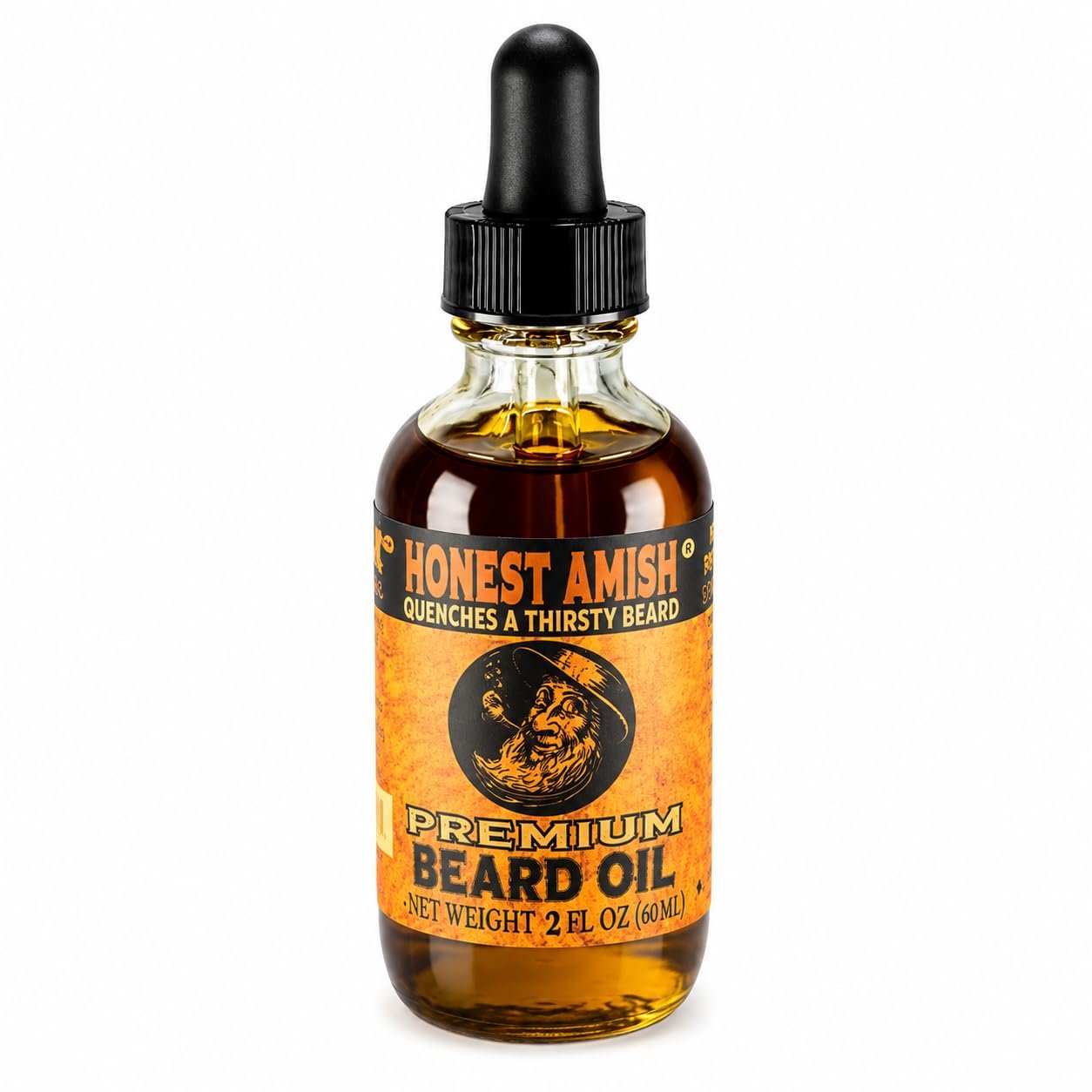 Honest Amish Premium Beard Oil for Men, Organic Argan and Jojoba Oil, 2 oz