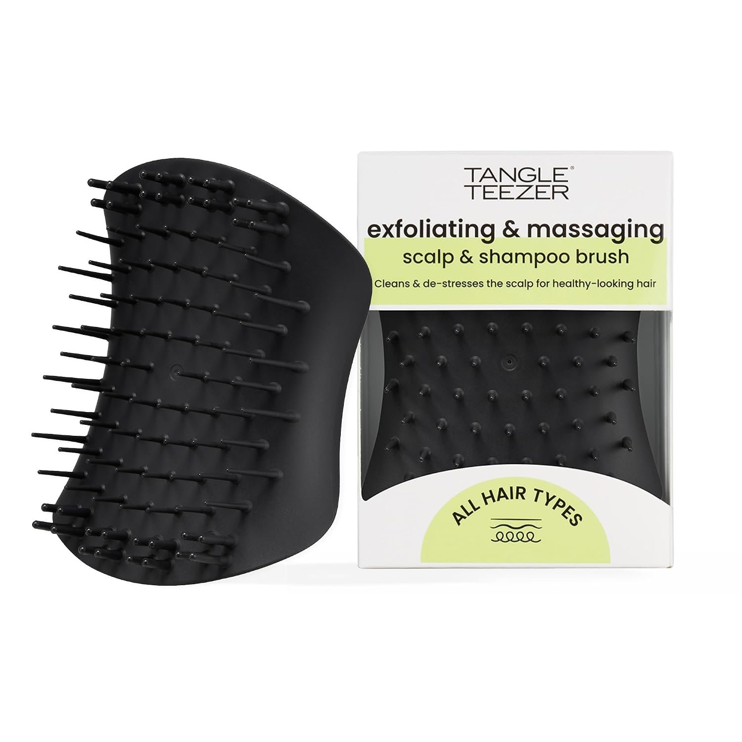 Tangle Teezer Scalp & Shampoo Brush to Exfoliate & Massage, Onyx Black