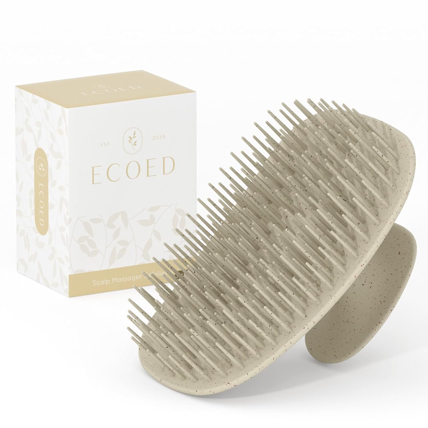 ecoed Scalp Massager Shampoo Brush, Scalp Scrubber & Exfoliator (Natural)