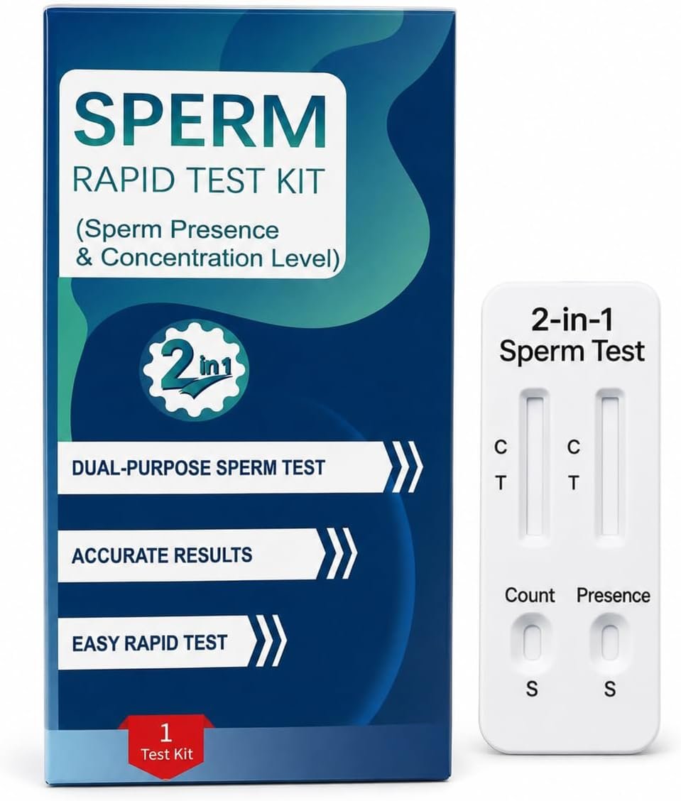 Reliable Indicator for Fertility & Conception Readiness – Home Check, 2-in-1 At-Home Test for Men, Simple One-Step Check – #ModelLMP