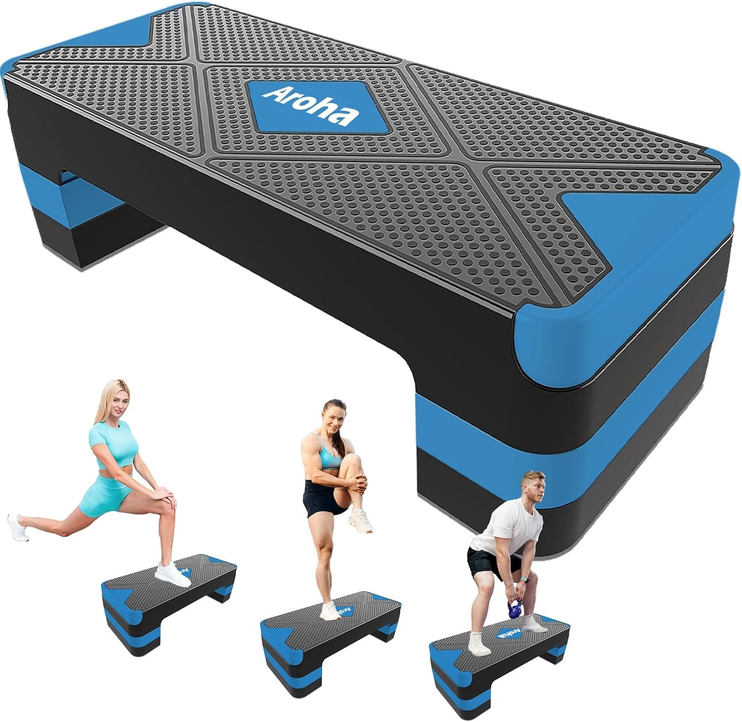 Aerobic Step Platform, Non Slip Adjustable Height Step Trainer