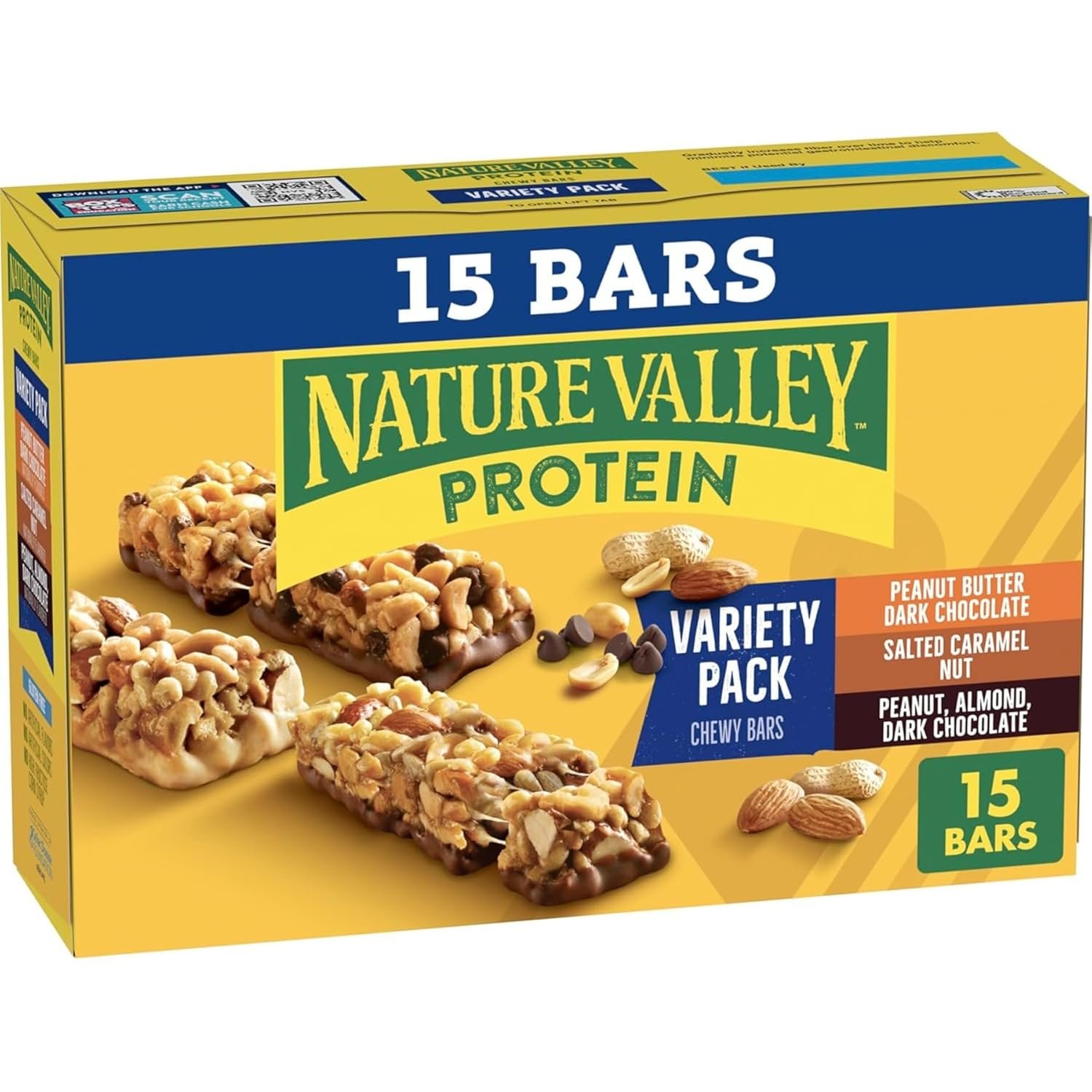 Nature Valley Variety Pack Protein Chewy Granola Bar, Gluten Free, 15 ct