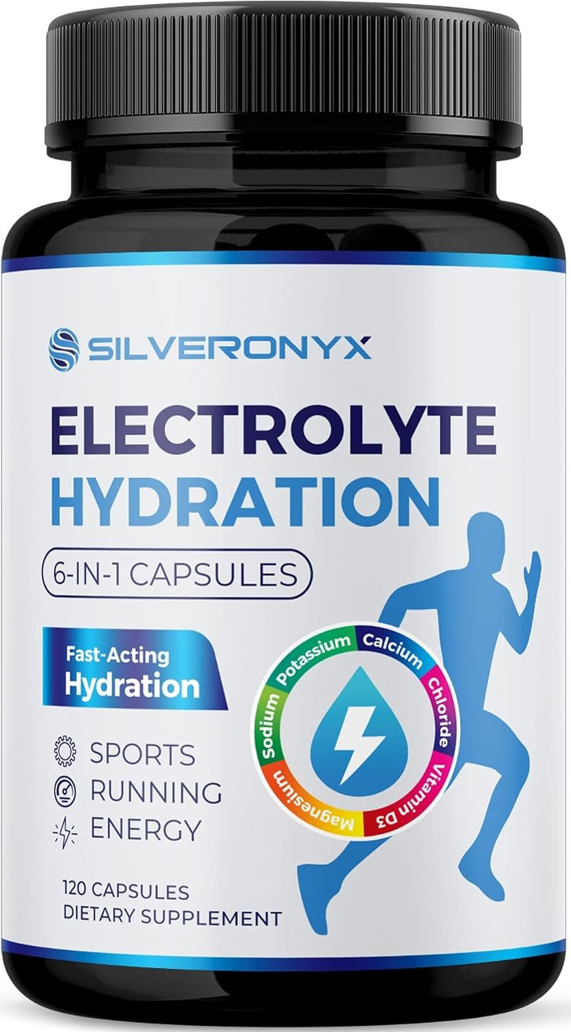 Electrolytes Supplement – Sugar Free, Advanced Hydration Complex with Sodium Chloride, Magnesium, Potassium, Calcium, Vitamin D3 – Best Hydrating Mineral Salt Pills – Vegan & Keto – 120 Capsules
