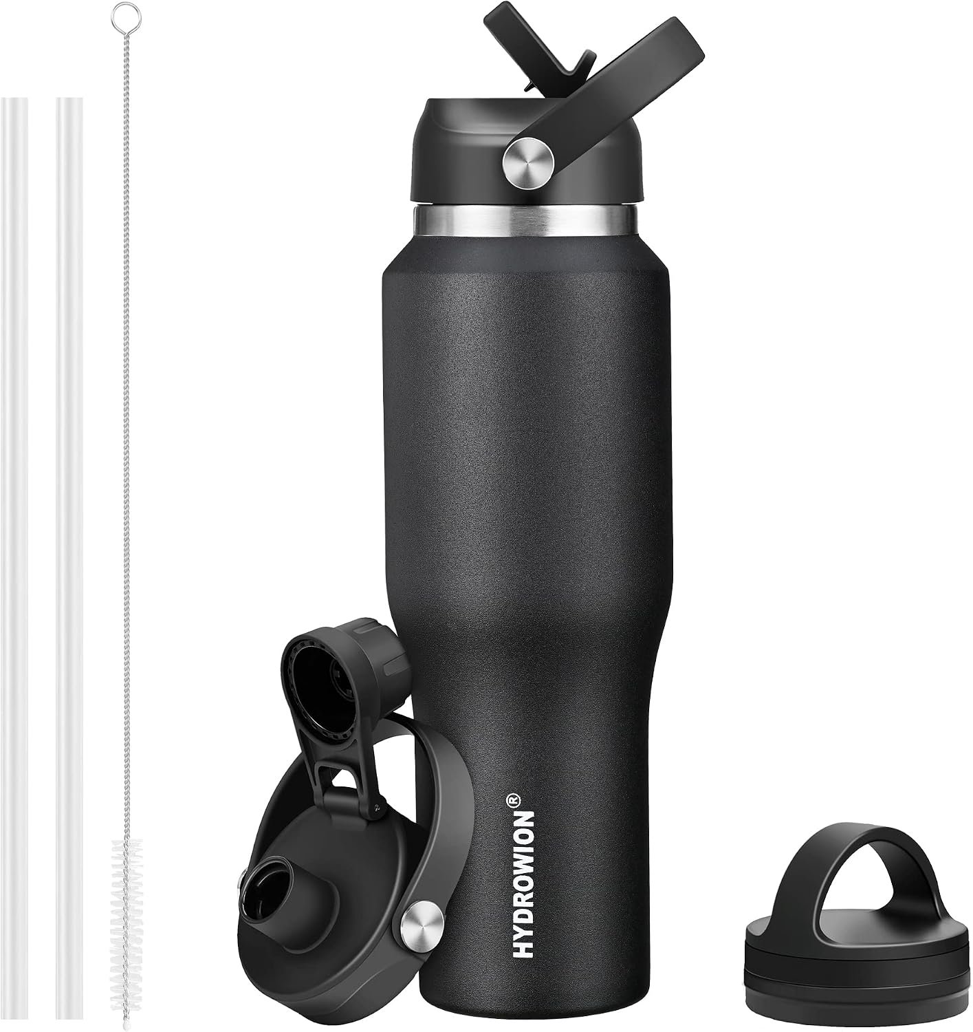 32 oz Insulated Water Bottle Stainless Steel Triple-Wall with Straw Lid Set