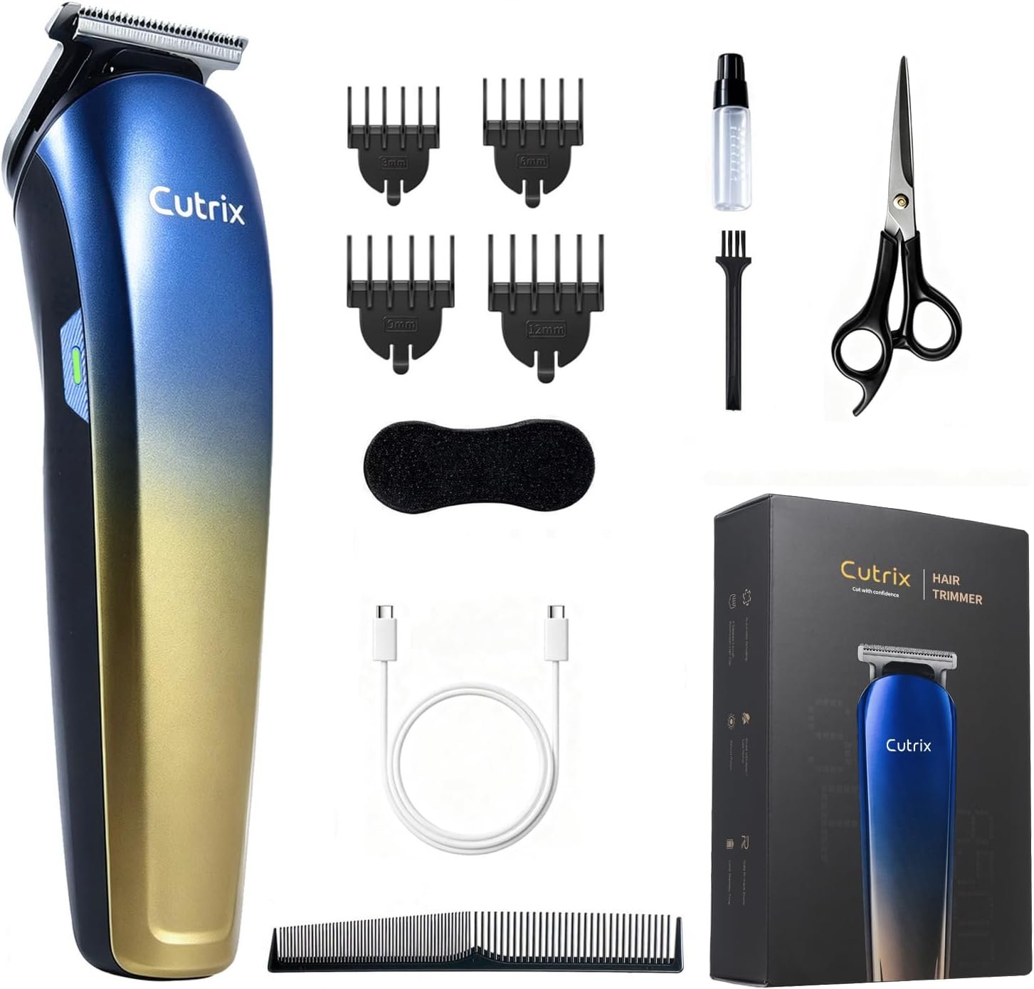 Body HairTrimmer-Hair Clippers for Men-Bikini Trimmer Women,5 in1Cordless Hair Clipper Kit,4 Length Settings,2-Speed Settings,Includes Barber Scissors,USB-C Rechargeable Beard Trimmer