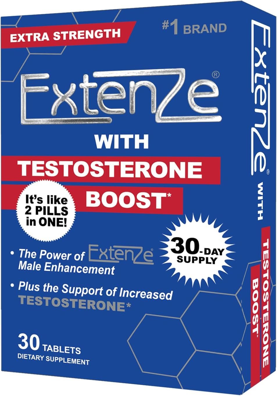 ExtenZe Testosterone Boost Male Enhancement Supplement (30 Tablets) Men Enhancement Pills Performance Vitality & Stamina Support – with Maca, Tribulus, Yohimbe Extract & More