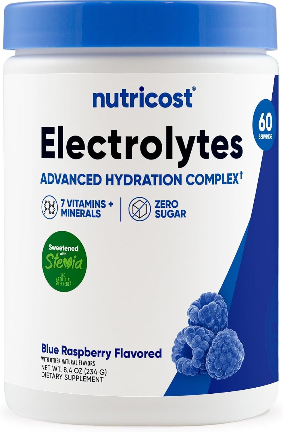 Nutricost Electrolyte Complex Powder, 60 Servings, Blue Raspberry