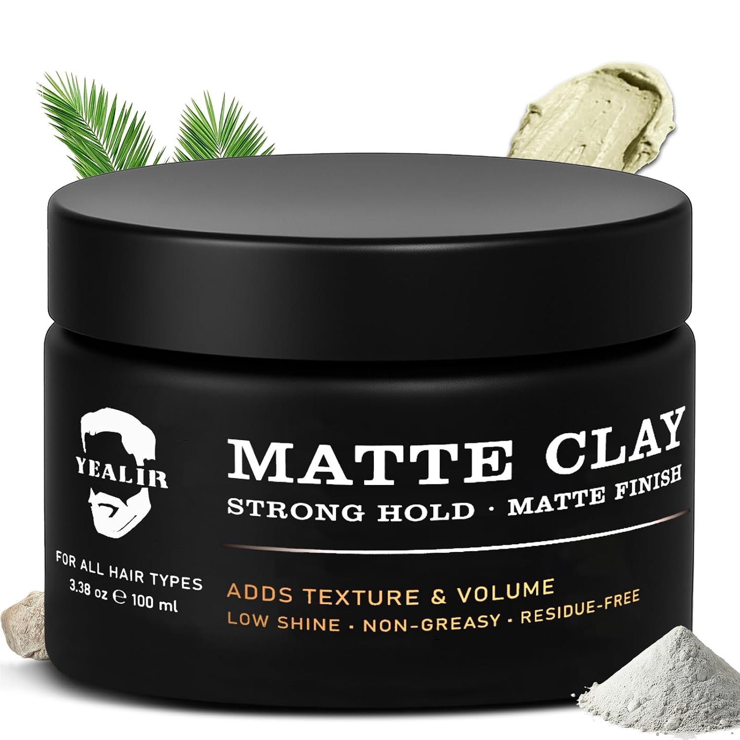 Men’s Matte Hair Clay, Strong Workable Hold, Instant Volume Texture, 3.38oz