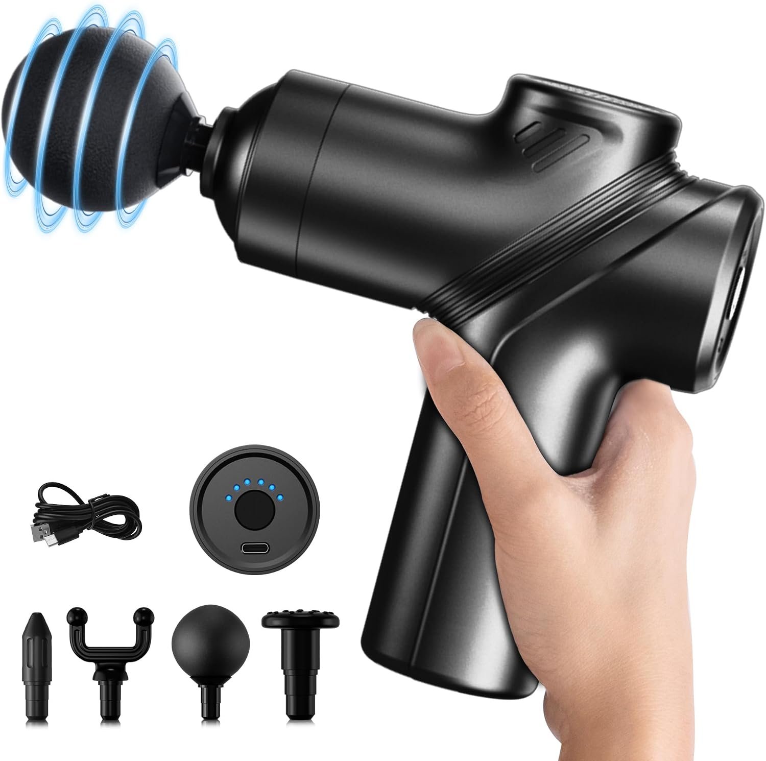LEERCON Massage Gun Deep Tissue Mini Muscle Massager for Pain Relief, Black