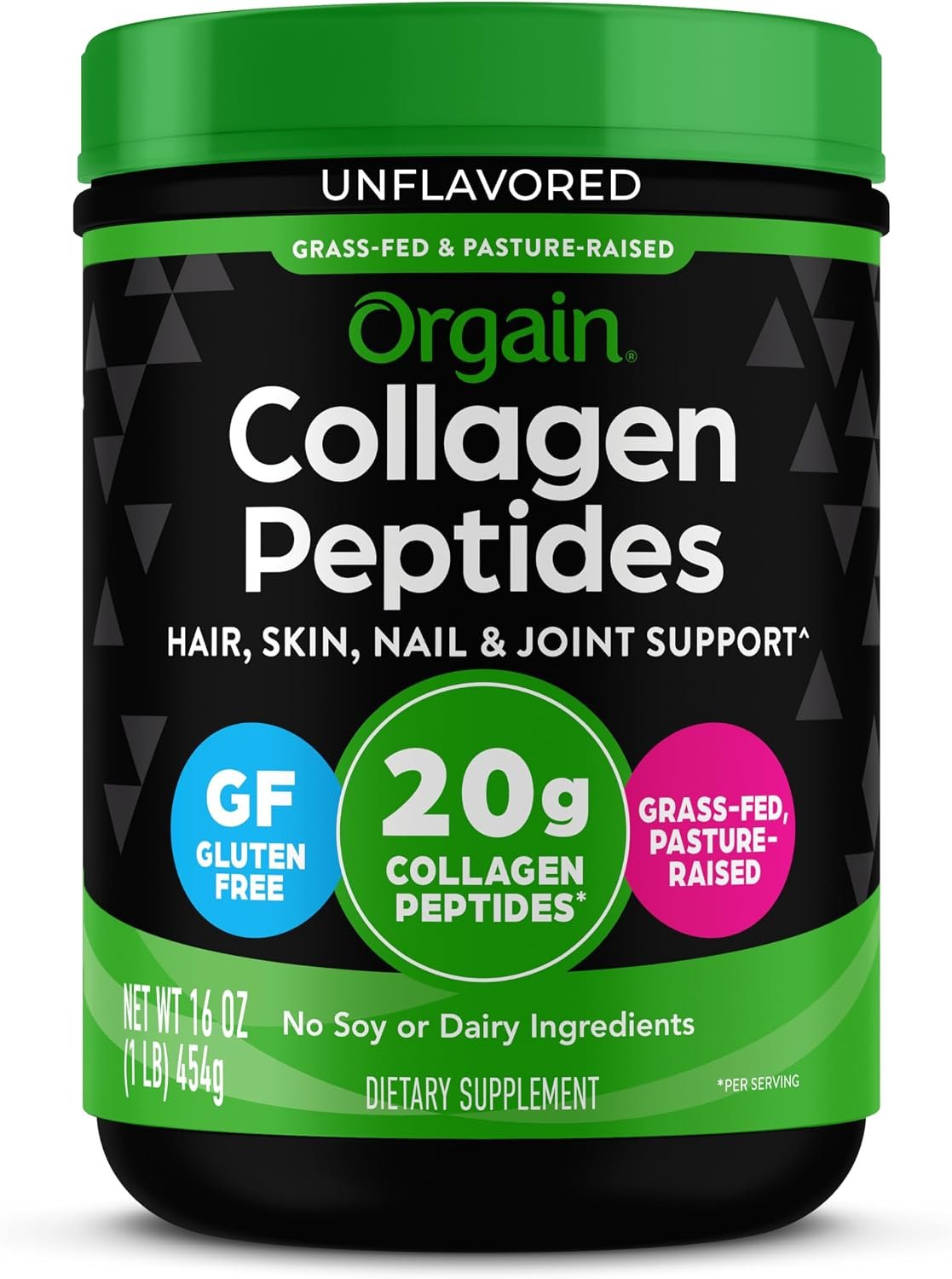 Orgain 20g Hydrolyzed Collagen Peptides Powder, Unflavored, 1lb