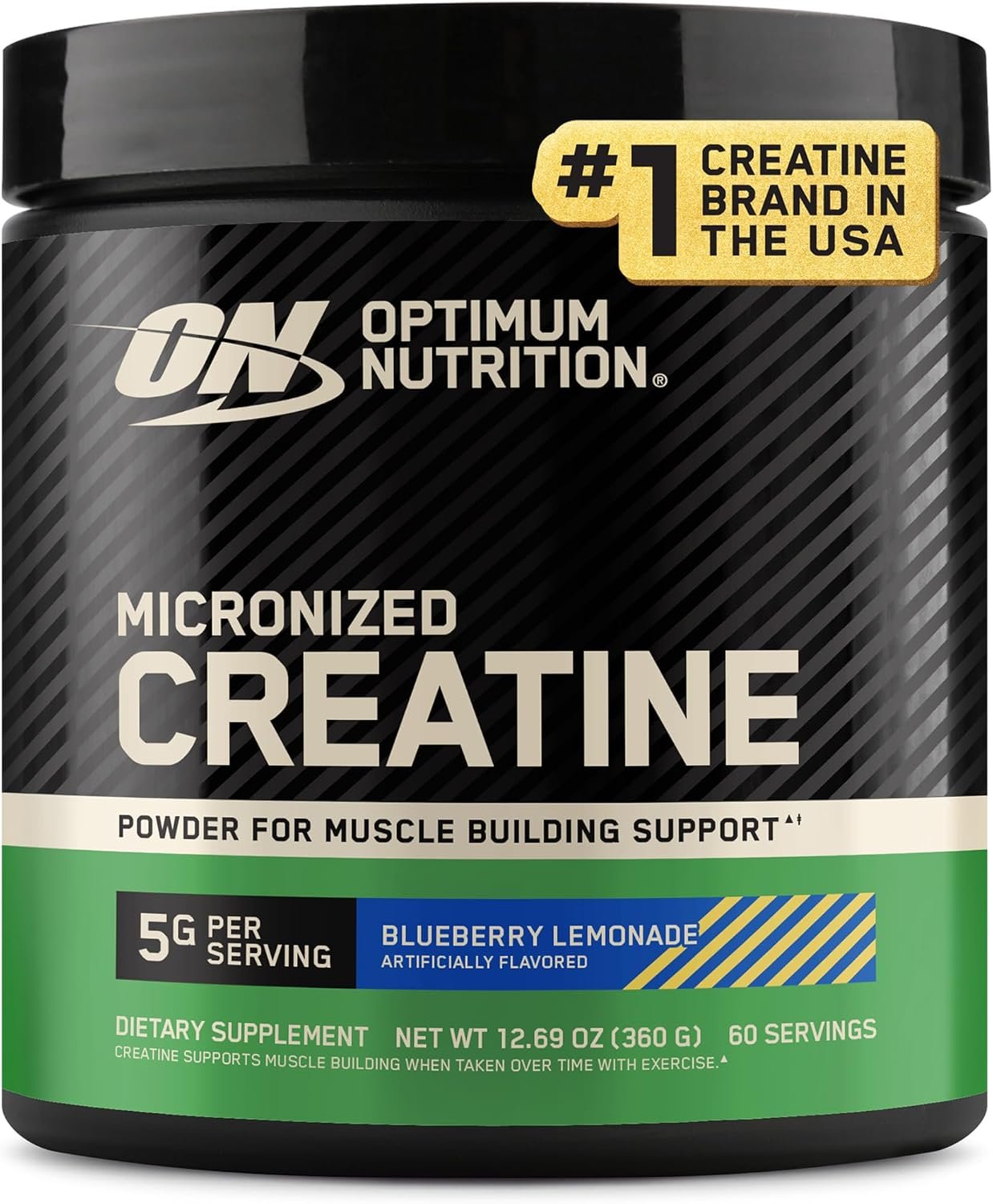 Optimum Nutrition Creatine Monohydrate Powder, Blueberry Lemonade, 60 Serv