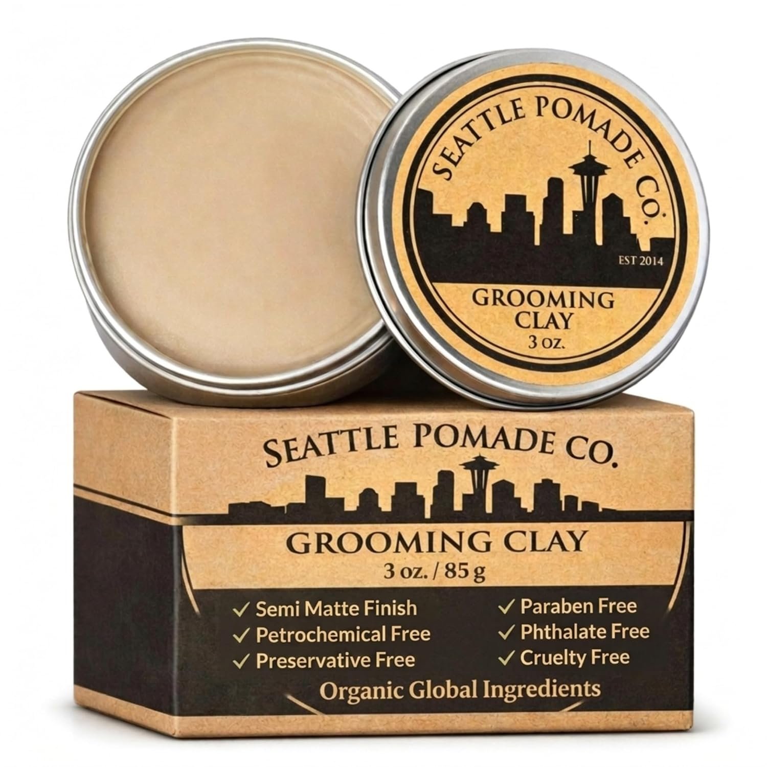 Grooming Clay for Hair – USDA Certified, With Organic Essential Oils, Beeswax Based. Made with organic materials from around the world.