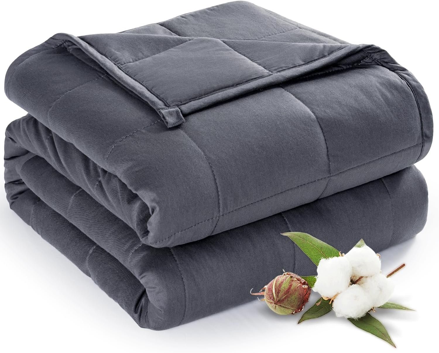 Sivio Cotton Weighted Blanket for Adults, Queen Size 60″x80″ 15 lbs