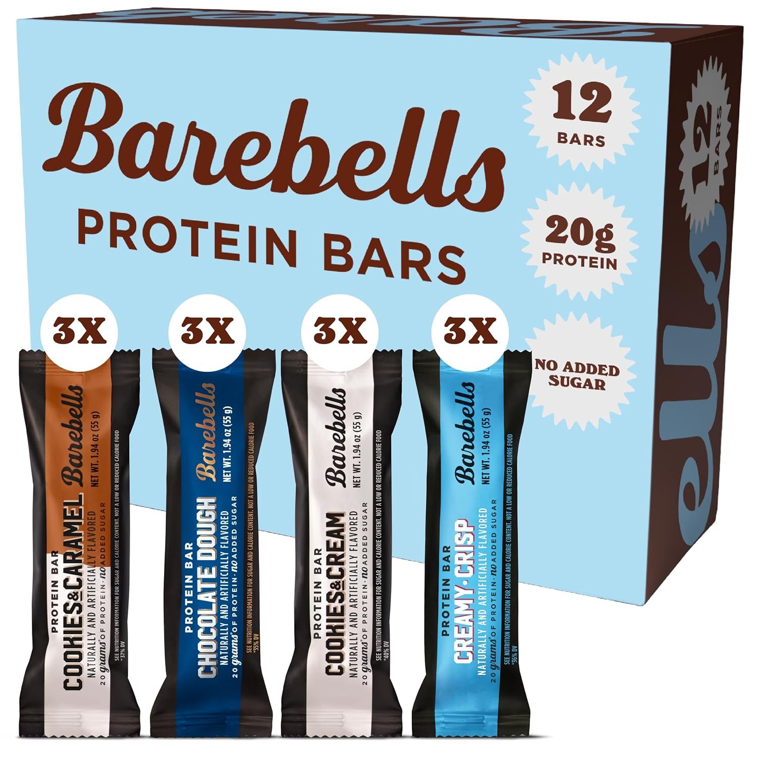 Barebells Protein Bars Favorites Variety Pack – 12 Bars 20g of Protein