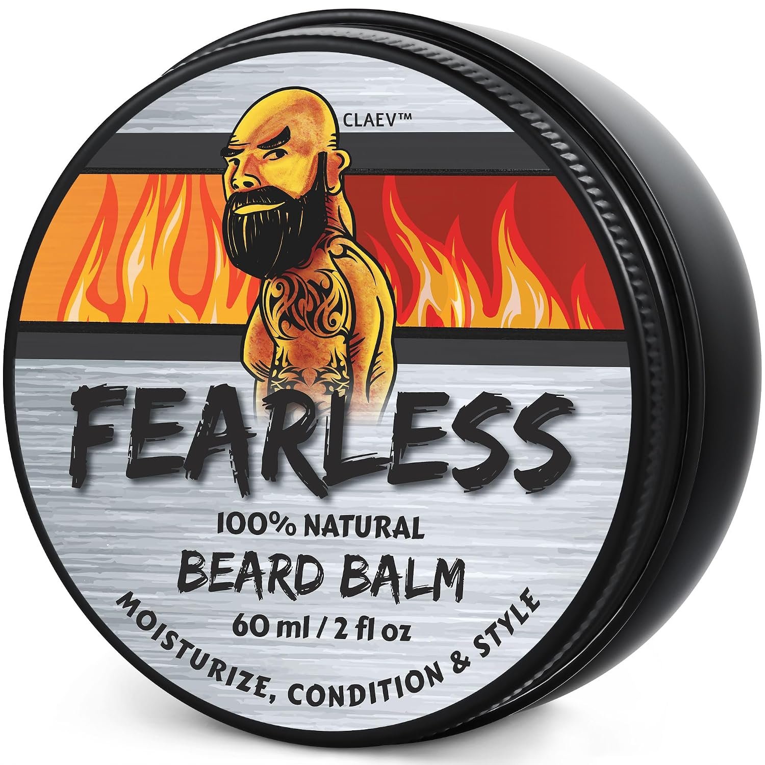Claev Beard Balm for Men, 2 oz, 100% Top-Grade Beard Care Styling Balm