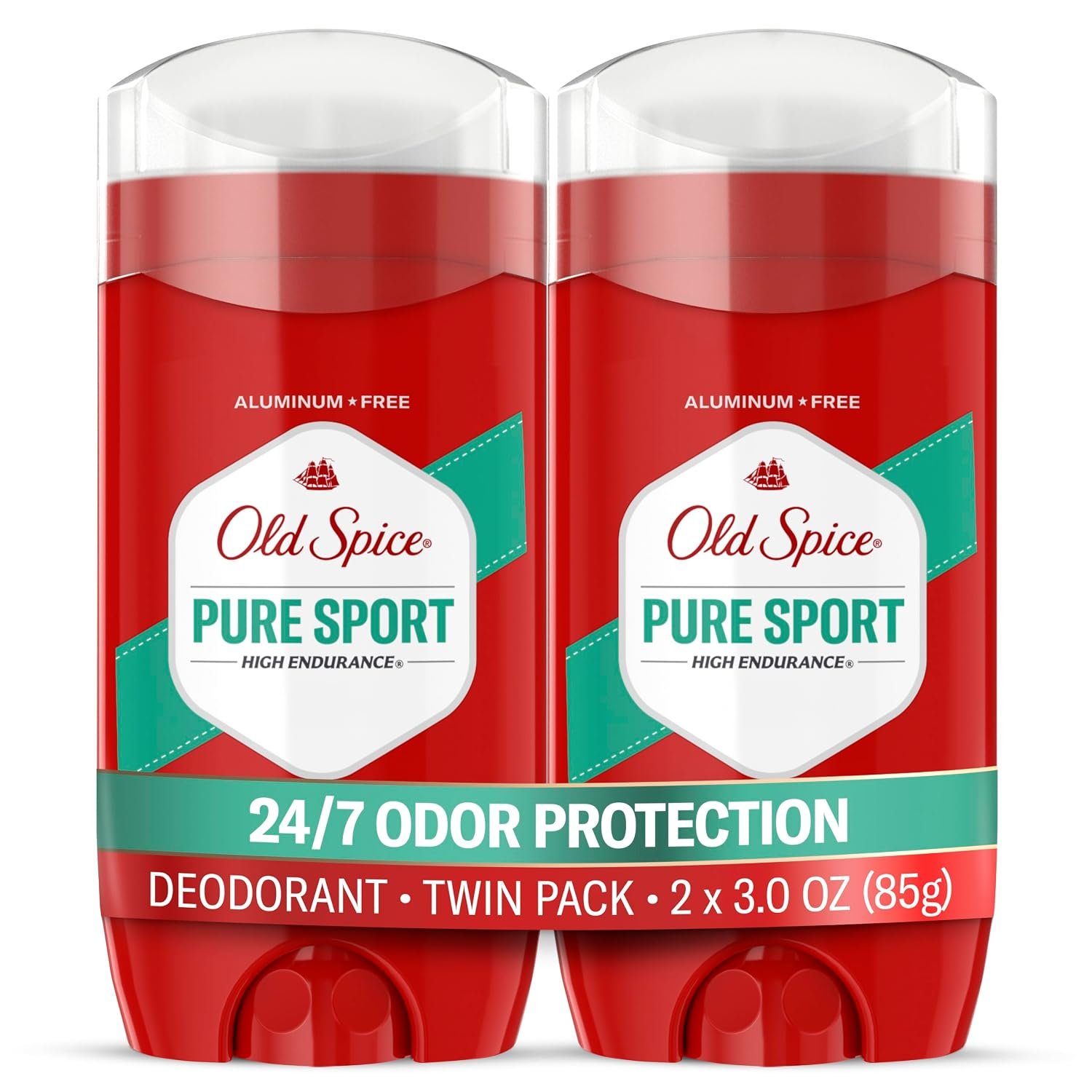 Old Spice Deodorant for Men, Aluminum Free, Pure Sport, 3.0 oz, Pack of 2