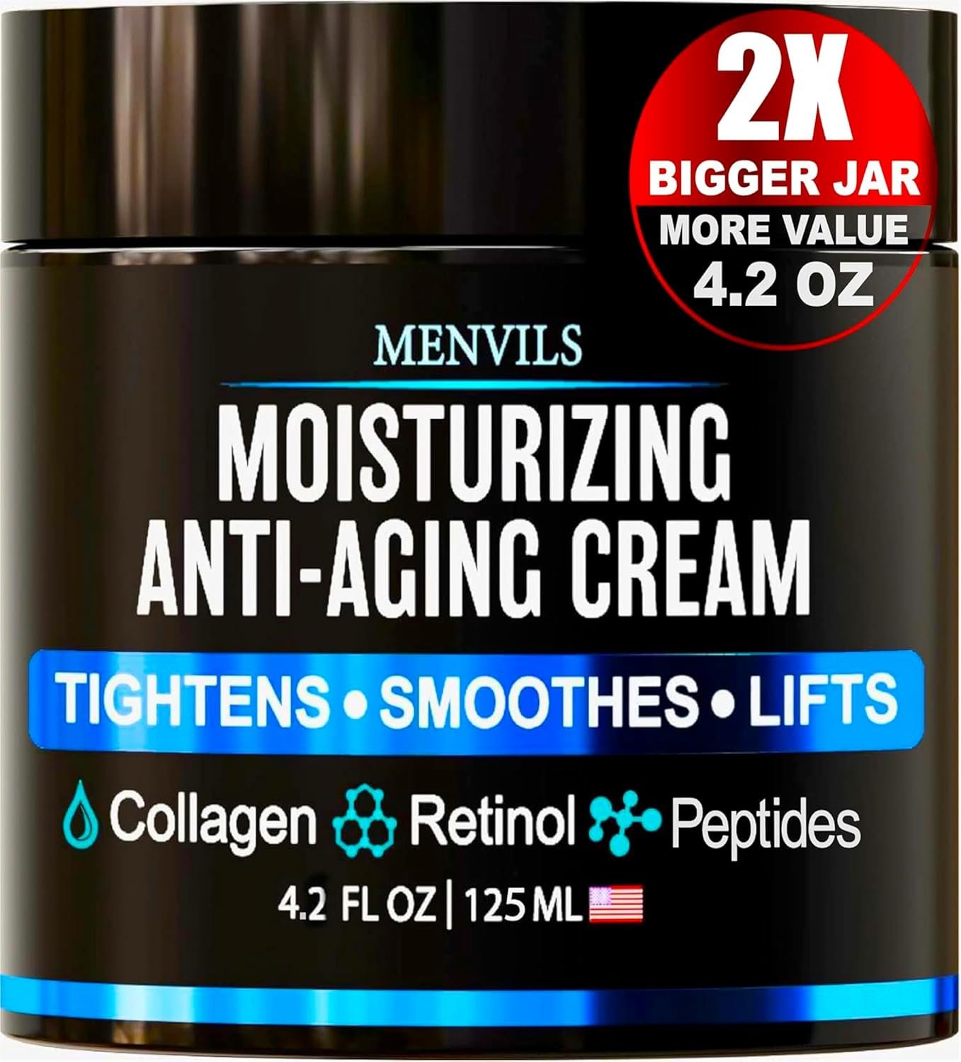 Mens Face Moisturizer Cream – Anti-Aging & Wrinkle Cream, Non-Greasy 4.2 OZ