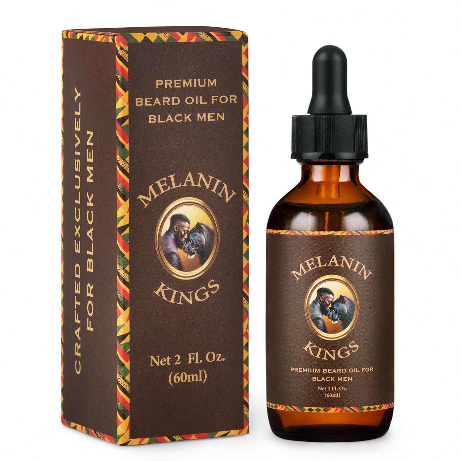 Melanin Kings Beard Oil for Black Men – Specialized formula for Black Men – With ancient African Ingredients – 100% Natural Ingredients – 2fl. Oz. – Kenyan Sandalwood Scent