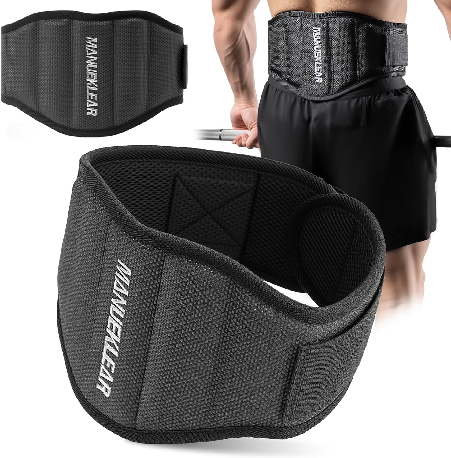 MANUEKLEAR Embroidered Weight Lifting Belt for Gym Workouts