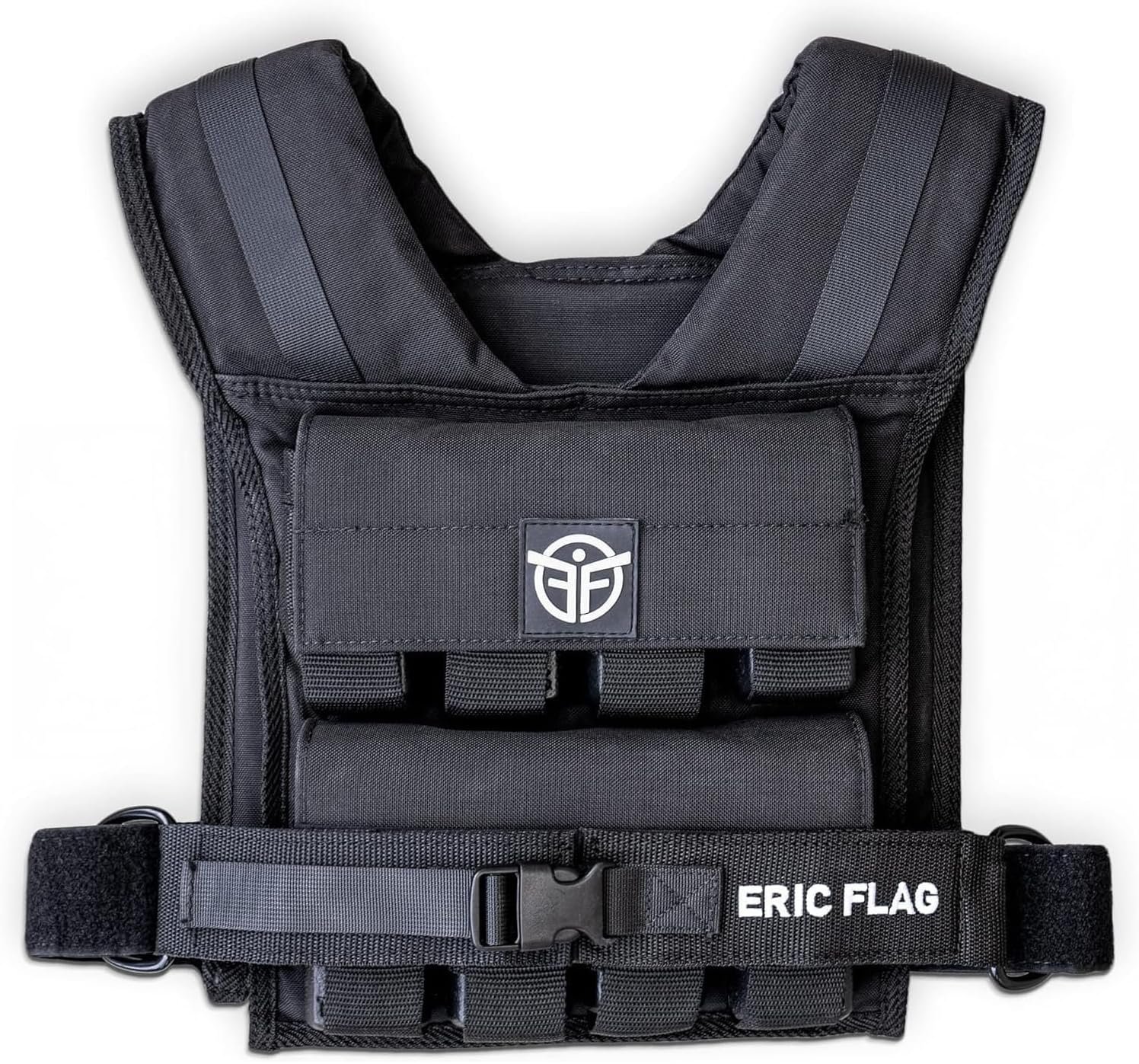 ERIC FLAG 40 lb Weighted Vest for Men & Women – Adjustable 0-40 lb with 16 Iron Weight, Heavy-Duty for Calisthenics, Running and Walking – Compact 1000D Oxford – Weighted Vest with Removable Weights