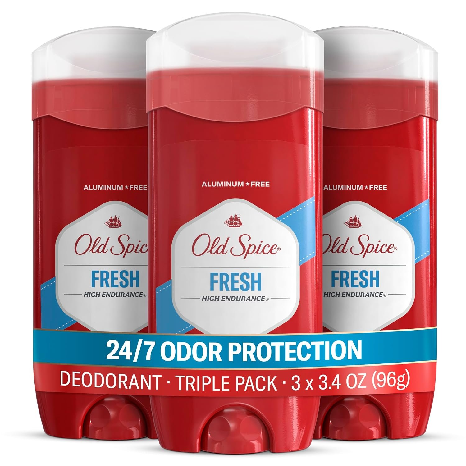 Old Spice Deodorant for Men, Aluminum Free, Fresh Scent, 3.4 oz Pack of 3