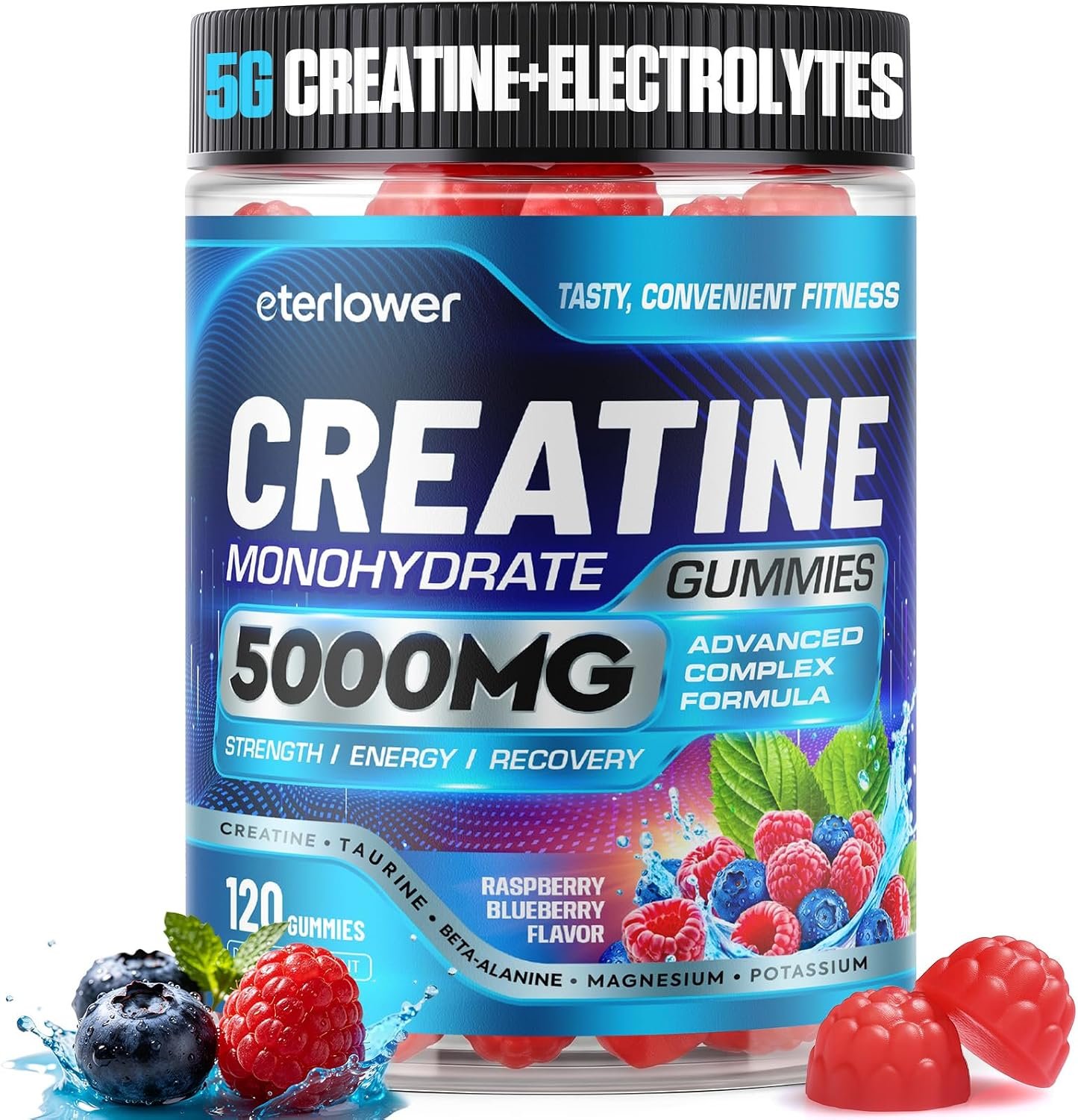 Creatine Gummies, 8-in-1 Complex with Taurine & Electrolytes
