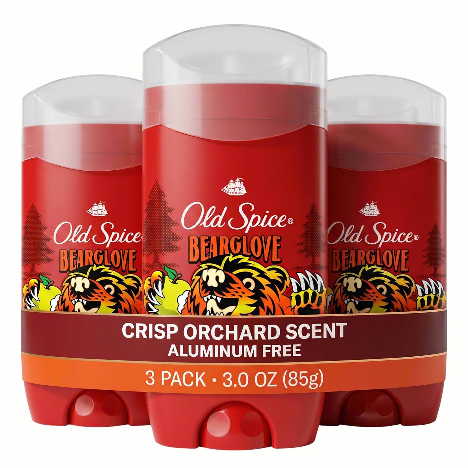 Old Spice Deodorant for Men, Aluminum Free, Bearglove, 3.0 oz Pack of 3