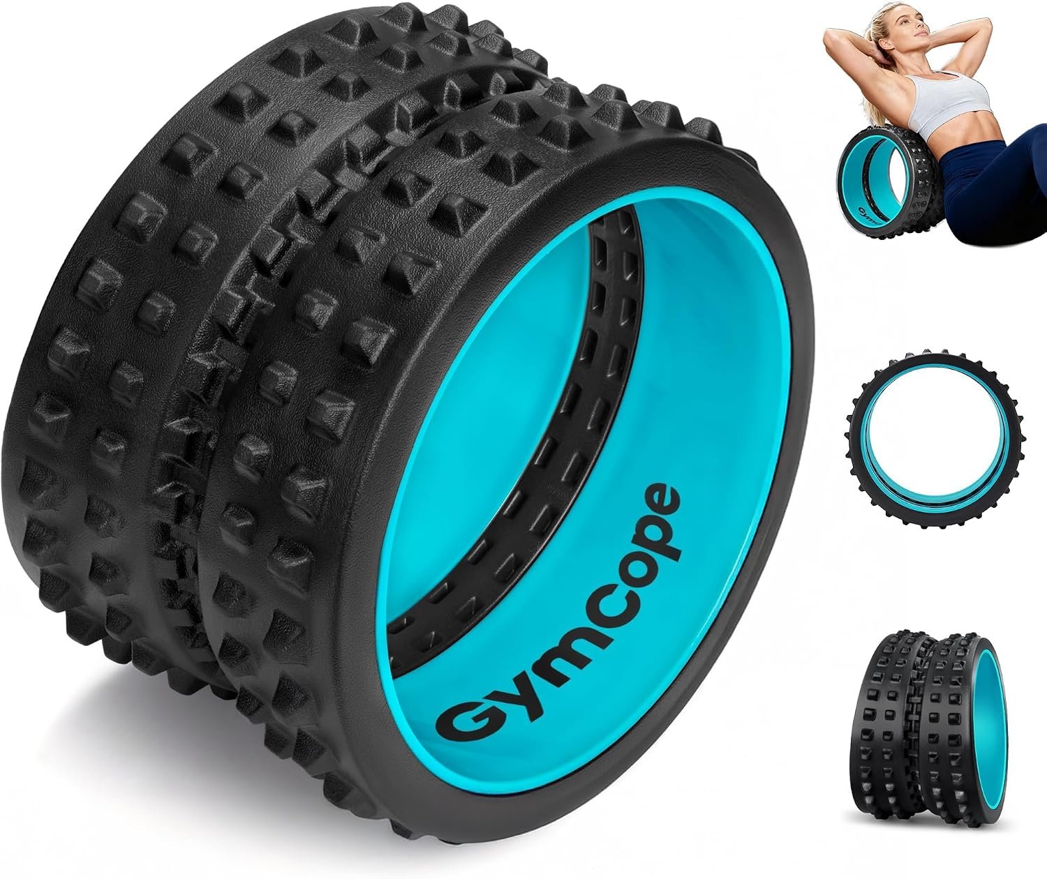 GymCope 10 Inch Back Roller, Foam Roller for Exercise, Spine-Safe Groove