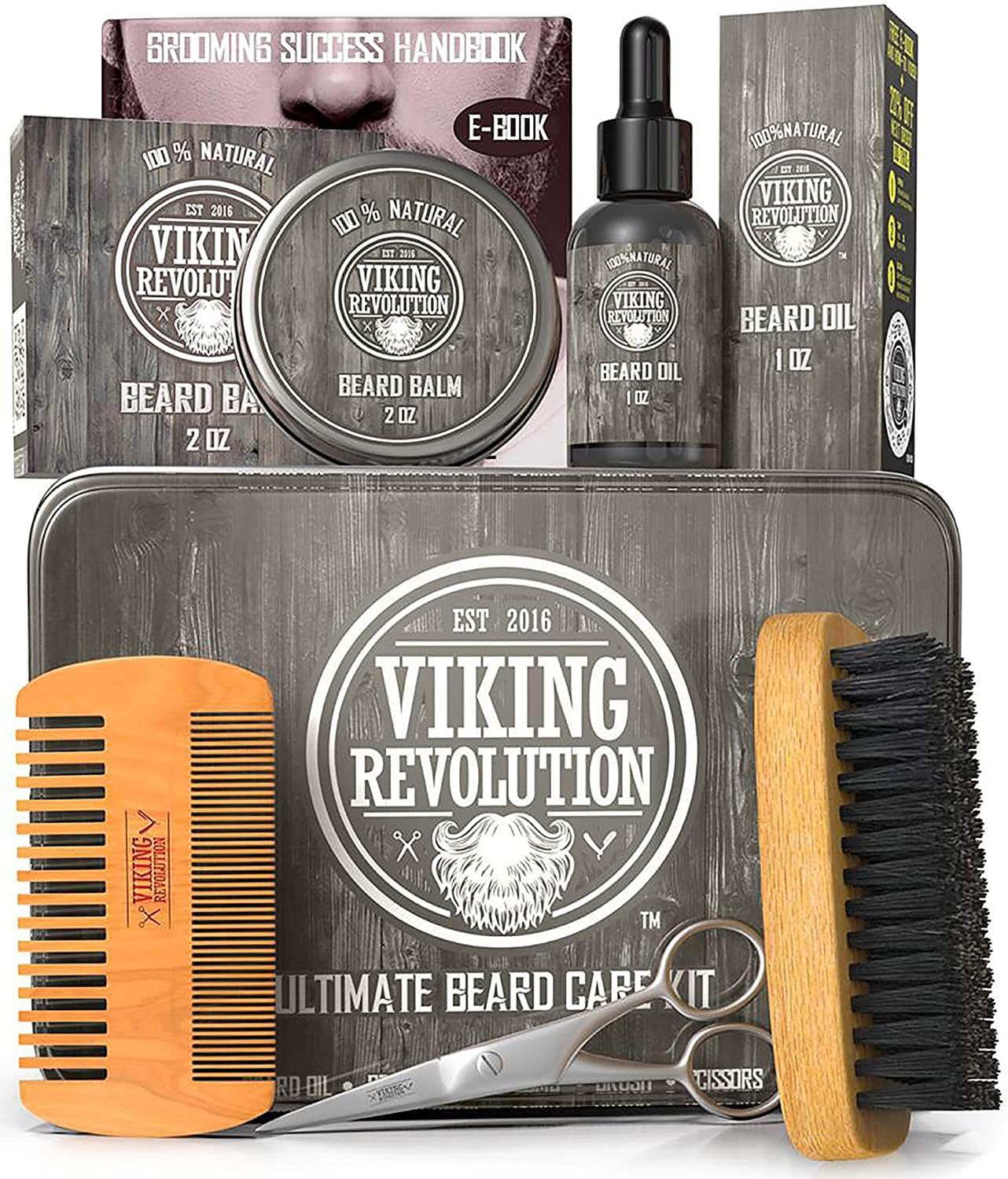 Viking Revolution Ultimate Beard Kit – Classic, 5 Pcs with Metal Box