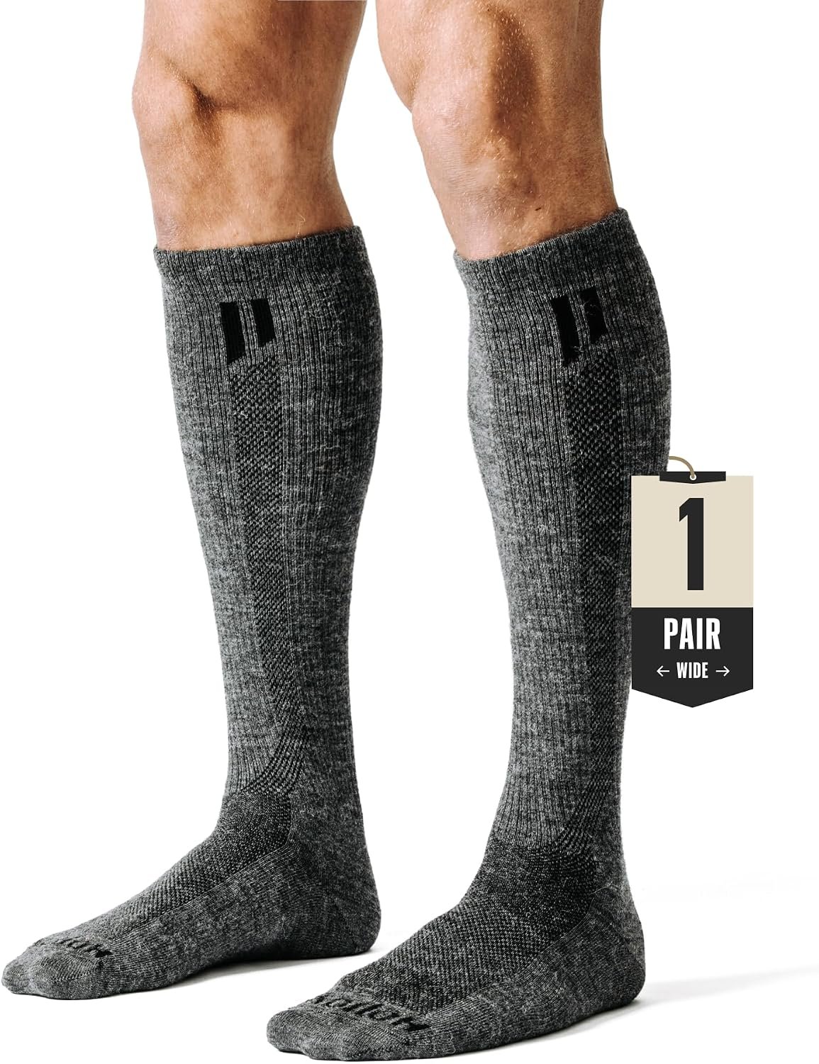 HOLLOW Alpaca Compression Socks for Women & Men, 15-20 mmHg, Made in USA