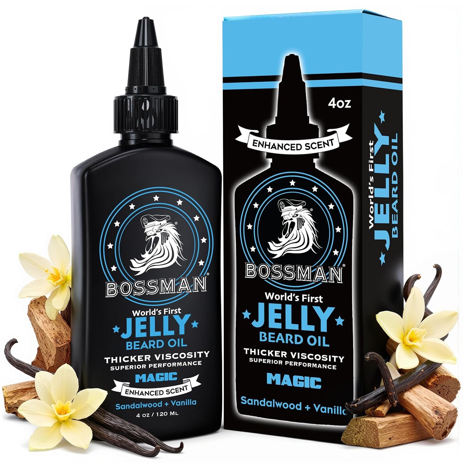 Bossman Jelly Beard Oil (4 oz) – Thicker Formula – Texas Made – Magic Scent