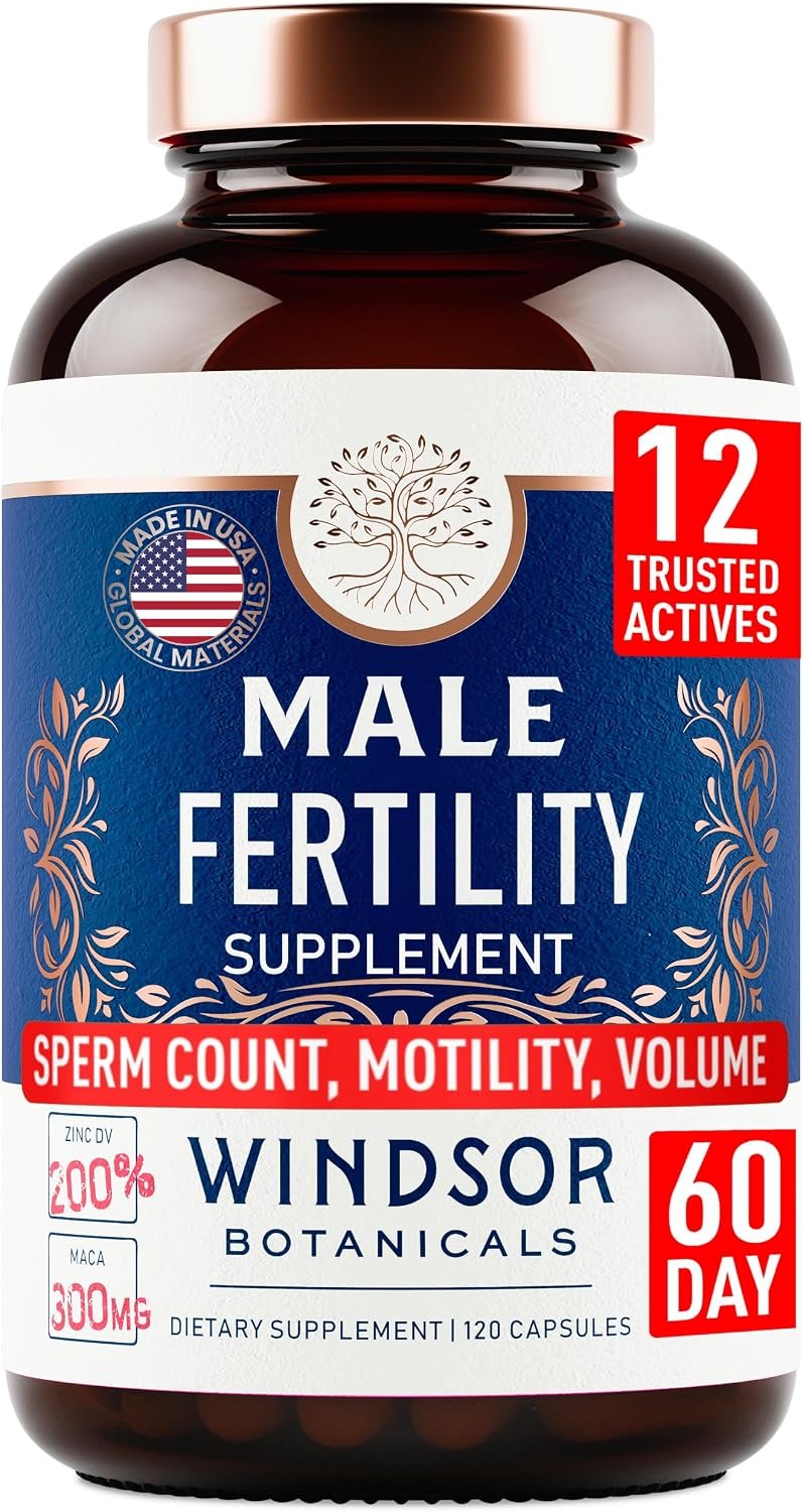 Male Fertility Supplement with Maca Root – Mens Health Conception Fertility Prenatal Vitamins Plus Natural Extracts – Prenatal Fertility Supplements for Men – 3rd Party Tested – 120 Capsules, 2 Month