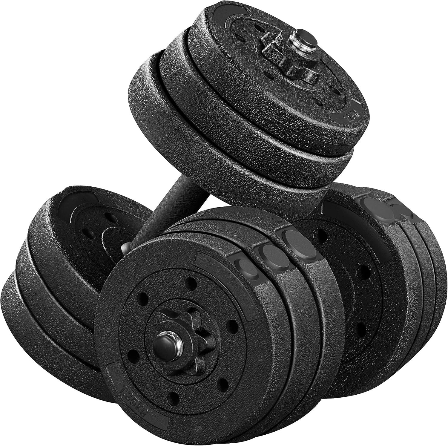 Yaheetech Adjustable Dumbbell Set Free Weights with Spinlock Collars, Black